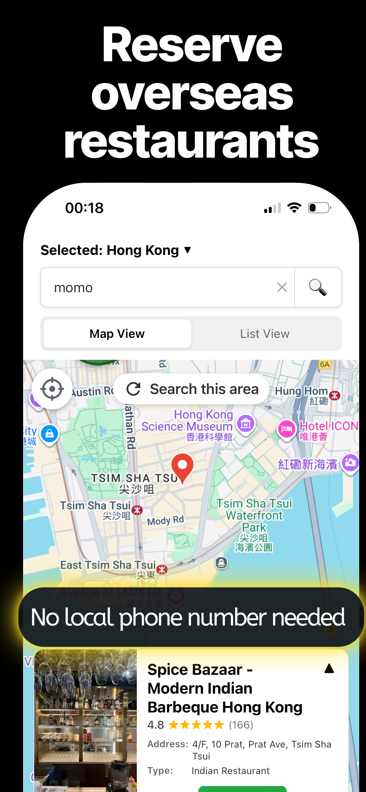 Reserve overseas restaurants